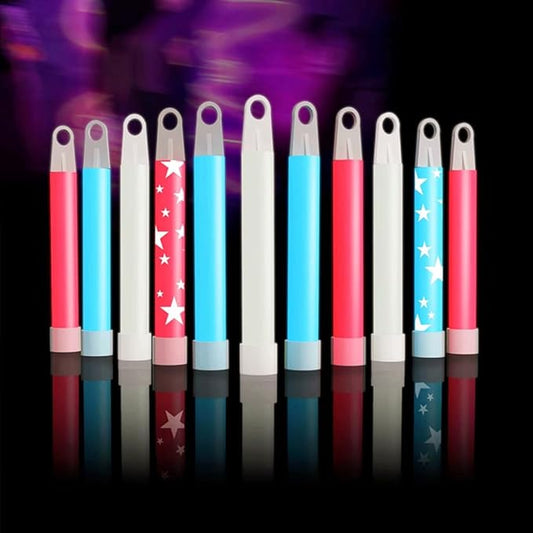 Glow Fever Bulk 100ct Red White Blue 4" Glow Sticks, Glow in The Dark, Light Sticks for 4th of July Party Supplies National Memorial Day Party Favors Fireworks Accessory Game Prizes or Treats