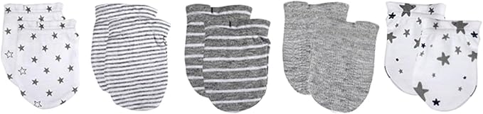 5 Pairs Baby Not Scratch Mittens 0-6 Months New Born Boy Girl Gloves Cute Infant Accessories