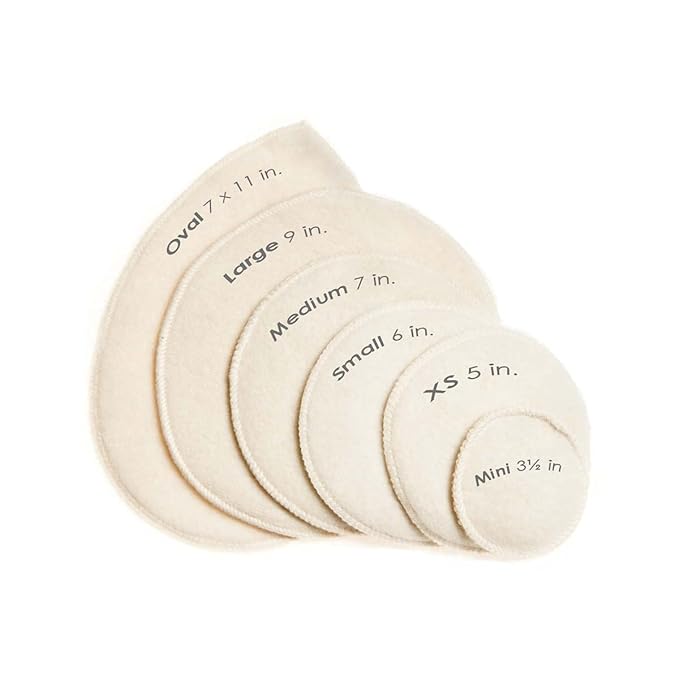 Merino Wool Nursing Pads, Style Softline, Regular Thickness, 5 in. Diameter