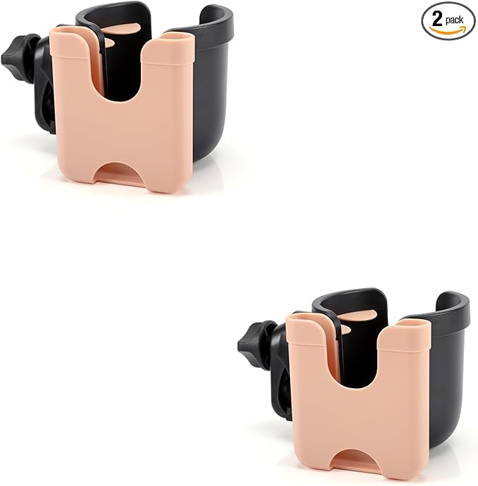 Accmor Stroller Cup Holder with Phone Holder, Bike Cup Holder, Universal Cup Holder for Uppababy Nuna Doona Strollers, 2-in-1 Cup Phone Holder for Stroller, Bike, Wheelchair, Walker, Scooter