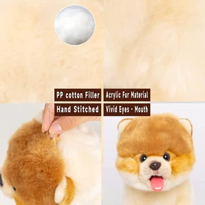 CU-MATE Plush Interactive Pomeranian Dog-Realistic Puppy Electronic Toy Dog with Walking/Barking/Wagging Tail/Talking- Robotic Pet Toy Present for Toddler Girls Boys