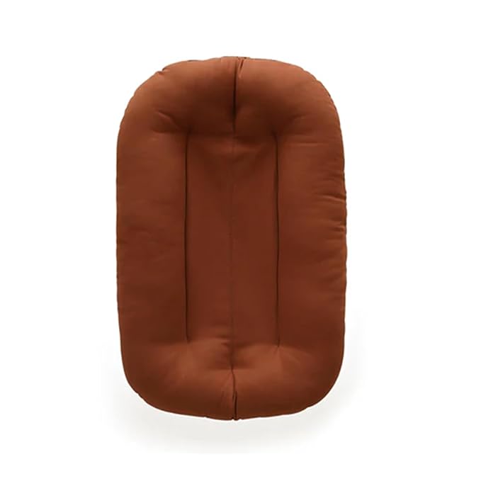 Baby Lounger for Newborn, Bionic Design Baby Lounger, Soft Organic Cotton Breathable Lounger for Infants 0-18 Months (Brown)