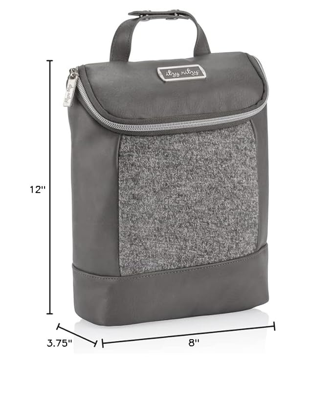 Itzy Ritzy Insulated Bottle Bag – Keeps Bottles Warm or Cool - Holds 3 Bottles and Features Interior Pocket for Ice Pack (Not Included), Grayson