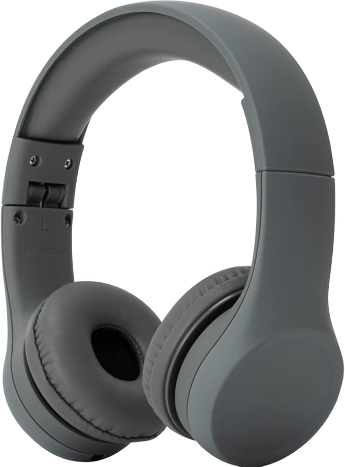 Snug Play+ Kids Headphones – Volume Limited 93dB for Safe Listening – Foldable, Durable Headphones for Toddlers, Boys & Girls – Tangle-Free Cord – Ideal for Travel, School, Tablets - Grey