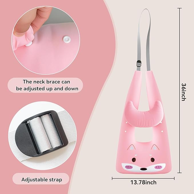 Travel Pillow,Car Pillow Kids Car Seat Pillow U Shaped Pillow for Travel Skin-Friendly Material The Sleeping Aid for Adults and Kids on Road Trips (Pink)