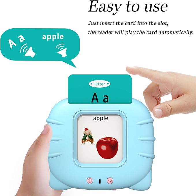 Talking Cards for Toddlers, Speech Therapy Toys Autism Toys, ABC 123 Sight Words Etc, Educational Learning Interactive Toys with Giftable Package (510-blue (New ABC+123+ 3 Songs))