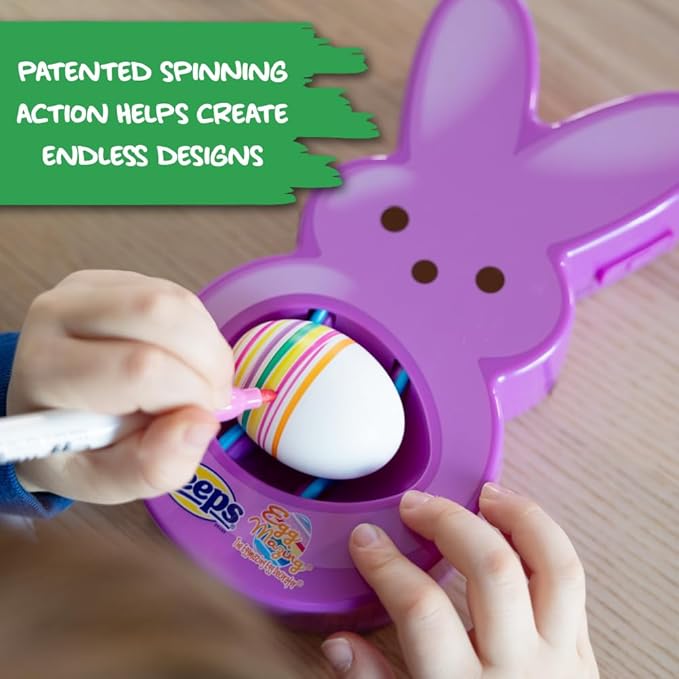 The Eggmazing Egg Decorator - Peeps Bunny - Arts and Craft Set Includes 6 Colorful Quick Drying, Non-Toxic Markers - Purple - Packaging May Vary