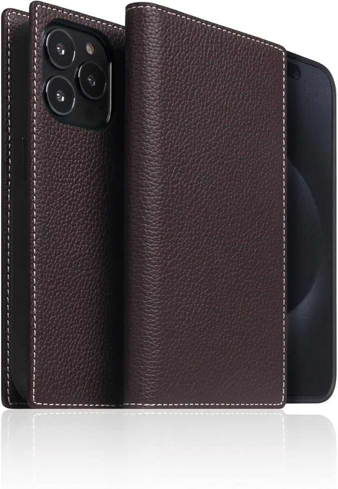D8 Full Grain Leather Wallet Case for iPhone 15 Pro - [2-in-1] Handcrafted Detachable Diary Style with Magnetic MagSafe Back Cover, Gift Box Included (Brown Cream)