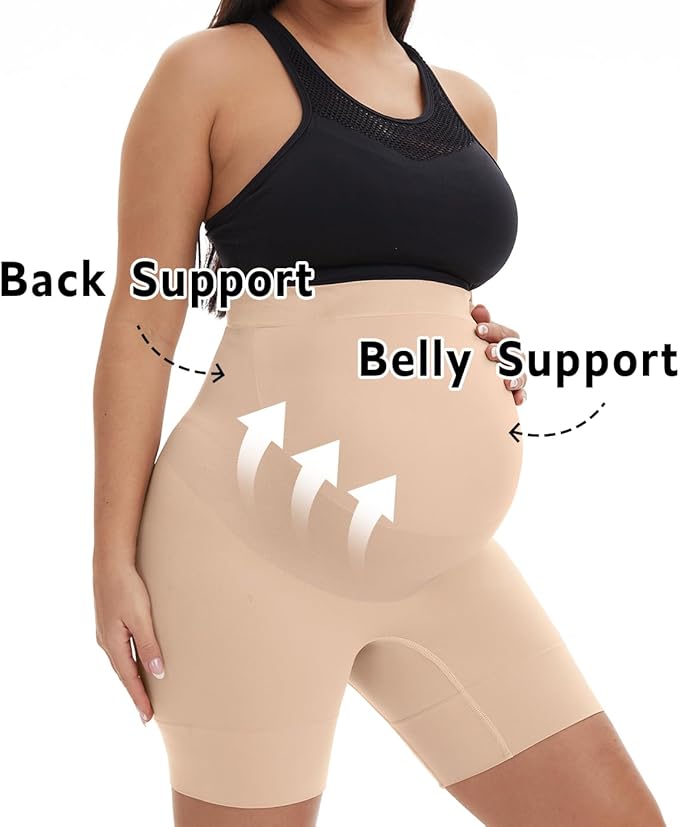 Seamless Maternity Shapewear, Prevent Thigh Chaffing, Pregnancy Belly Support, S-5XL