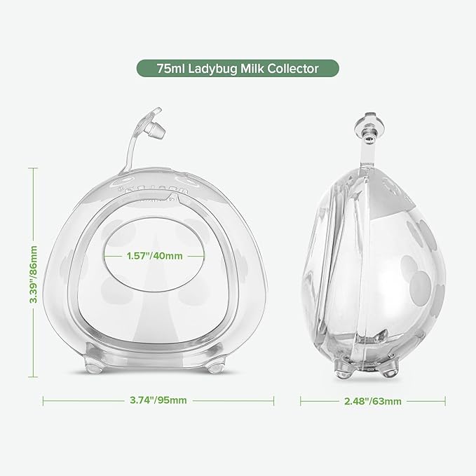 haakaa Ladybug Silicone Breast Milk Collector - Breast Shells Nursing Cup for Breastfeeding, Protect Sore Nipples, Extra-Soft and Reusable, 2.5oz/75ml, 1PC