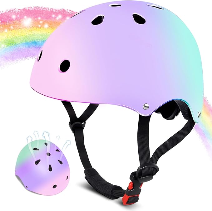 Kids Helmet for 2-3-5-8-14 Ages Girls and Boys, Ventilation and Impact Resistance Toddler Helmet for Multi-Sport Bicycle Scooter Inline Roller Skate and Skateboarding