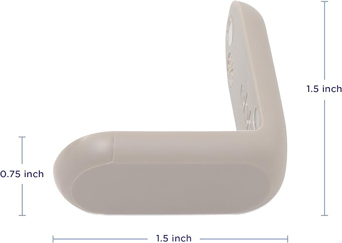 Ubbi Corner Protectors, Furniture Corner Guards for Baby and Toddlers, Baby Proof Covers, Baby Safety, Taupe, 16 Piece Set