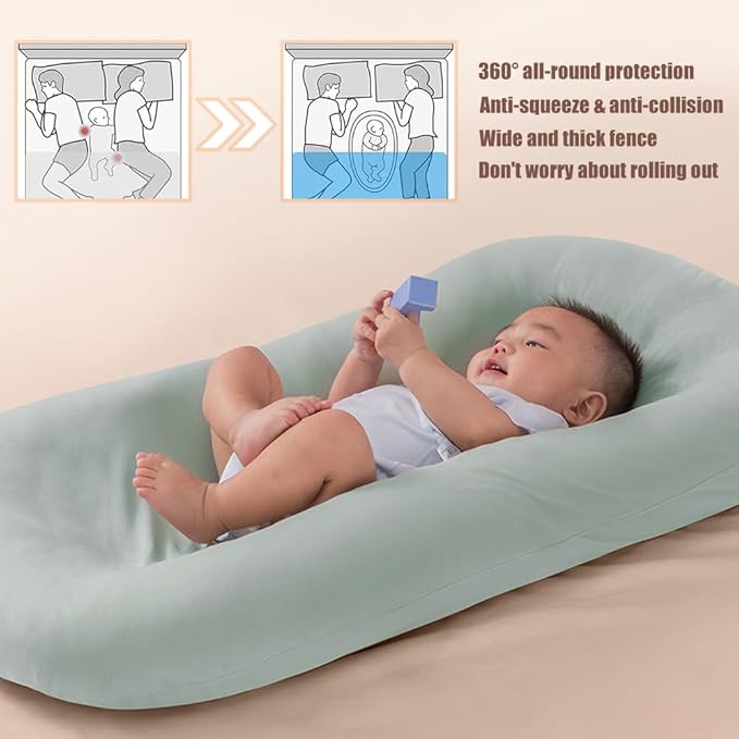 Baby Lounger, Baby Lounger for Newborn 0-12 Months, Portable Infant Lounger Soft Cotton Breathable for Home & Travel (Pink)