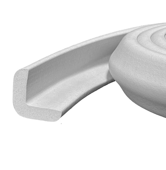 Kidkusion Baby Proof Edge Guards for Safety | Made in The USA | 18 Feet | Off White | Edge Protectors for Furniture, Tables, Fireplaces | Heavy Duty Tape Included
