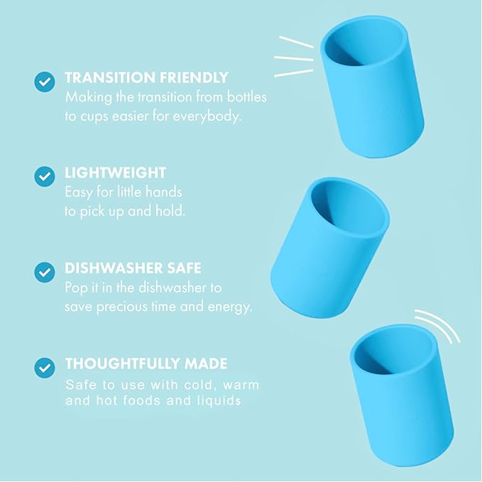Avanchy Silicone Training Cup – 12 oz Open Cup for Toddlers and Infants – Ideal for Baby Led Weaning and Transitioning from Bottles, Gray