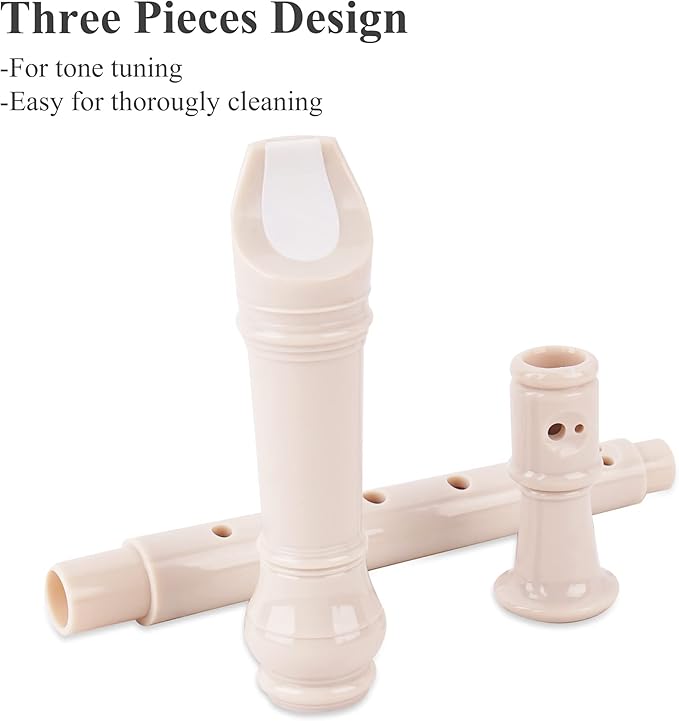 Recorder Instrument for Beginner Kids Adults,8-Hole Soprano Descant Recorder Music Flute with with Cleaning Rod & Leather Case For School Student Home Entertainment(2-Gold Leaf)