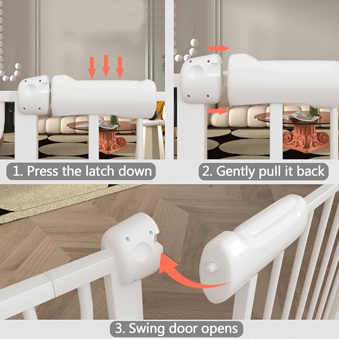 Fairy Baby Extra Wide Baby Gates 48-53 Inch, Auto Close Child Safety Gates for Stairs Banister Doorways Hallway,Indoor Safety Child Gates for Kids or Pets