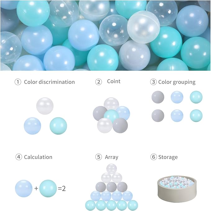 GOGOSO Playpen Balls for GirlsToddlers for Playhouse, Baby Pool, Play Ball Fun Centers, for Babies, Kids, Toddlers 1-3, Phthalate Free BPA Free