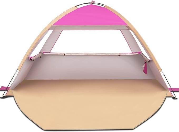 Venustas Beach Tent Sun Shelter for 3/4-5/6-7/8-10 Person, UPF 50+ UV Protection Beach Canopy, Lightweight and Easy Setup Cabana, Portable Shade Tent