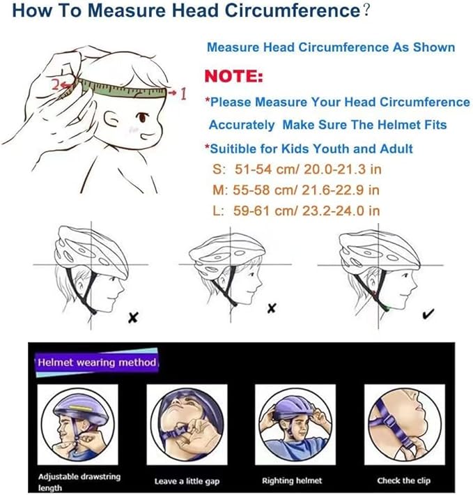 Bike Skateboard Helmet, Adjustable and Multi-Sport for Skate Scooter, 3 Sizes for Adult Youth Kids Toddler