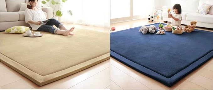V-mix Handmade Weaving Plush Foam Play Mat for Baby, Toddler & Children - Yoga & Exercise Mat, Cushy-Soft & Thick, Hypoallergenic, Non-Toxic, Reversible