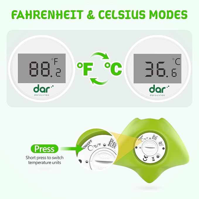 Baby Bath Thermometer, Digital Water Temperature Thermometer with 3 Color Backlit and Temperature Warning, Safety Bath Tube Thermometers Floating Toy for Infant, Toddler