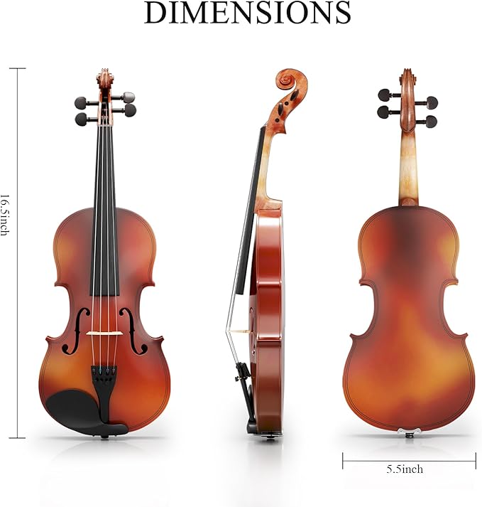 1/8 Violin for Beginner, Kids Violin for Students, Complete Kids Violins Set with Case, Bow, Rosin, Ideal for Kids Violins Beginner Ages 4-5, Natural