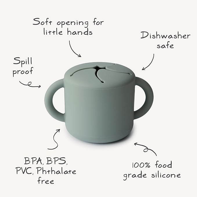 mushie Silicone Snack Cup | Spill Proof Food Container for Toddler and Baby (Daffodil)