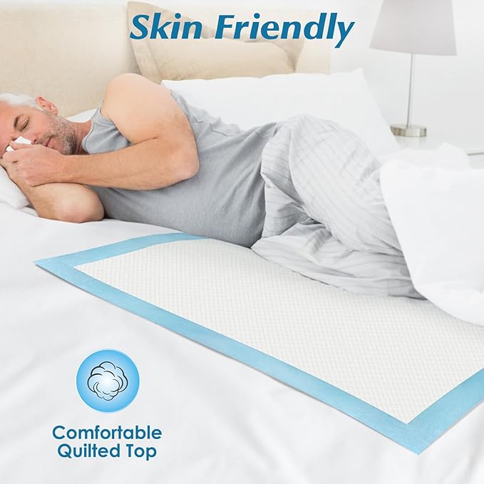 50 Count 36" x 36" Super Absorbency Disposable Underpads - Leakproof Quick Drying Pads for Baby, Puppy & Adults, Bed Pads, Incontinence & Dog Pee