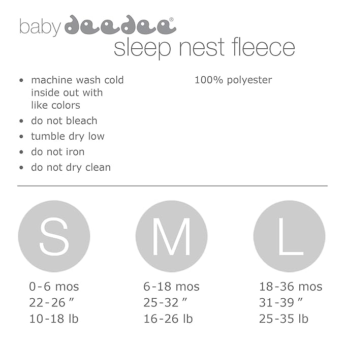 baby deedee Sleep Nest Fleece Baby Sleeping Bag, Gray, 6-18 Month