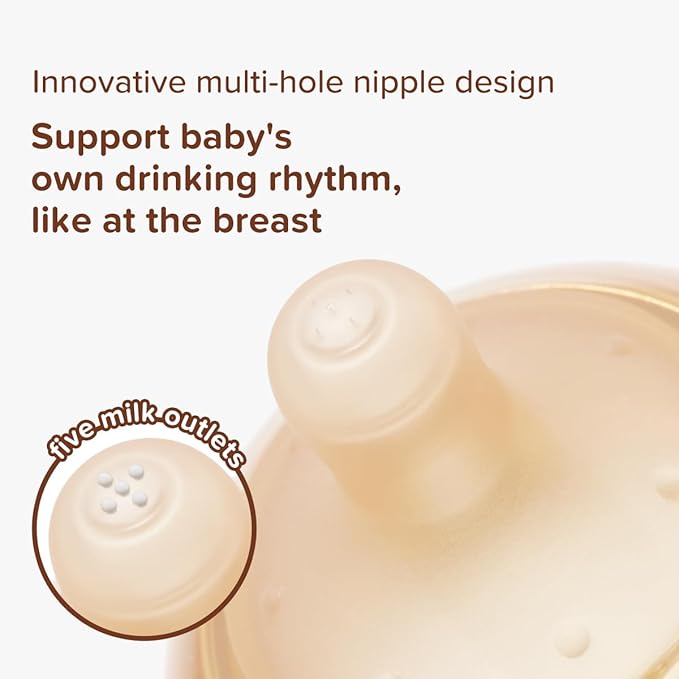 Thyseed PPSU Natural Anti-Colic Baby Bottles | Newborn Breast Like Nursing Bottle for Breastfed Babies with Nipple(3-7 Months),8oz,1pack
