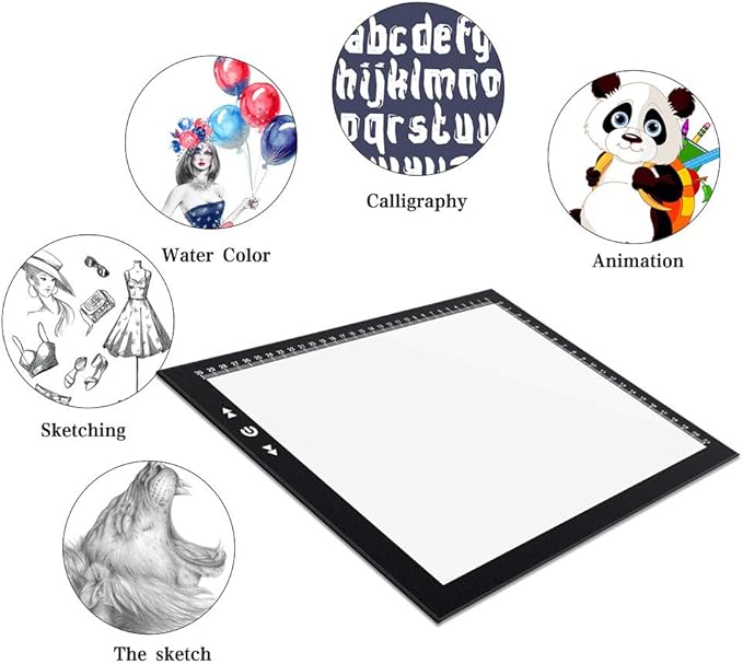 HSK A4 Artist tracing Light Box Copy Table,USB Power Dimmerable 7000 Lux Lock Button Artcraft Light Pad for Tatto Drawing, Sketching, Animation,Diamond Painting