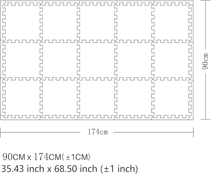 MQIAOHAM® 18 Pieces + 18 Edges Puzzle Play Mats, Soft Baby Play Mat, Kids Interlocking Foam Floor Tiles, Toddlers Carpet Playmats XZ301018-101
