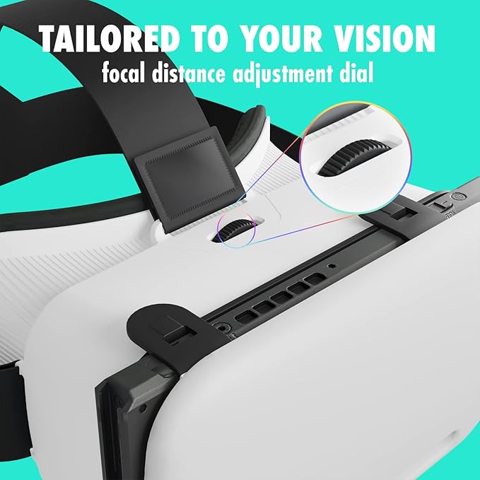 Orzly VR Headset Designed for Nintendo Switch & Switch OLED Console with Adjustable Lens for a Virtual Reality Gaming Experience and for Labo VR - White - Gift Boxed Edition
