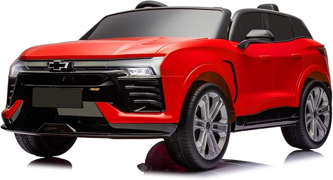 Hetoy 24V 2-Seater SUV Licensed Chevrolet Blazer Ride On Car Toy w/Parent Remote Control, 3 Speeds, Wireless Music, MP3 Player, Electric Car for Kids Ages 3-8, RED