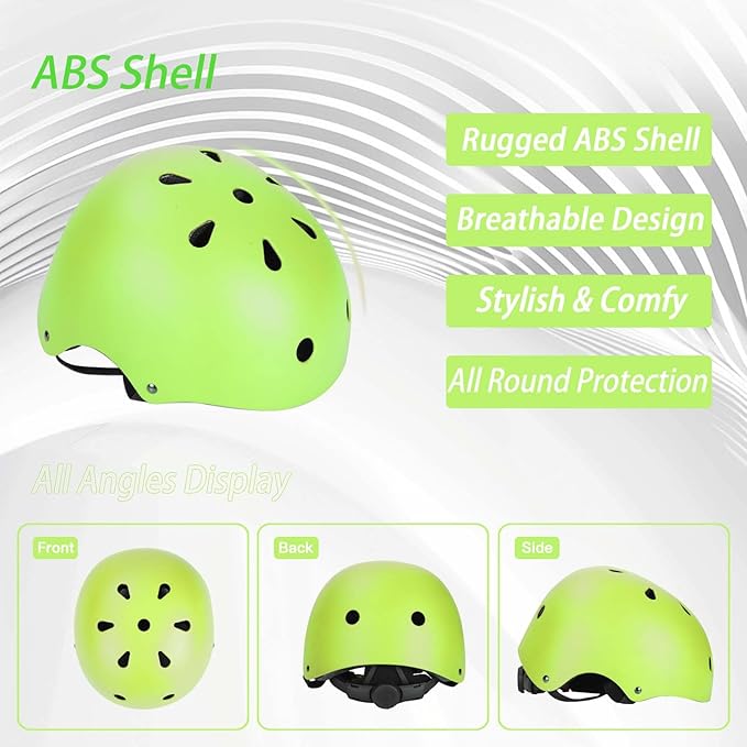 Kids Bike Helmet Set Adjustable Helmet for Ages 3-15 Kids Toddler Boys Girls Youth, Multi-Sport Bicycle Skateboarding Football Rollerskating Scooter Rollerblade Balance Bike Helmets