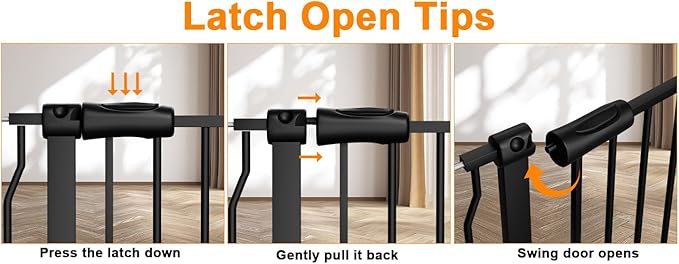 HOOEN 30" Tall Extra Wide Baby Gates for Doorways Stairs 48 to 53 Inch Long Large Pressure Mounted Dog Gates for The House Walk Through Gates Indoor Safety Child Gates for Kids or Pets