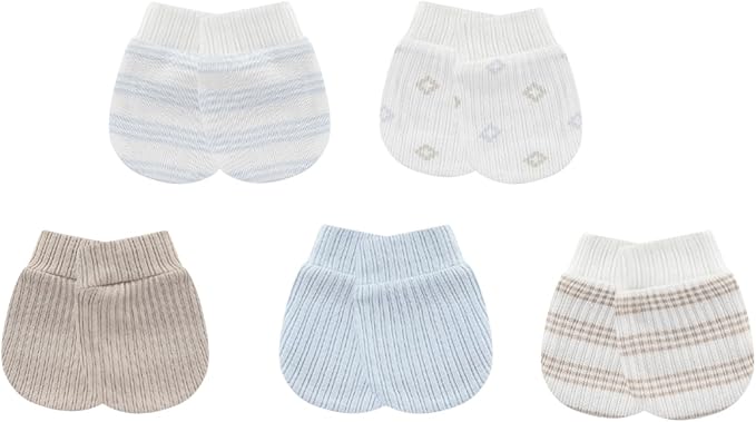 Baby Hat and Mittens Set Cotton Newborn Baby Hats Caps for Boys and Girls, 0-6 Months