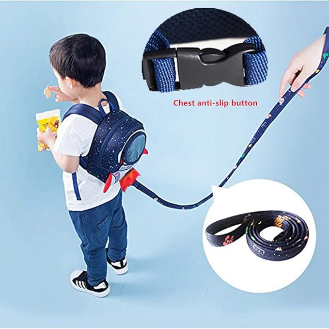 JiePai Rocket Toddler Kids Backpack with Harness Leash for Boys Girls Age 1-3