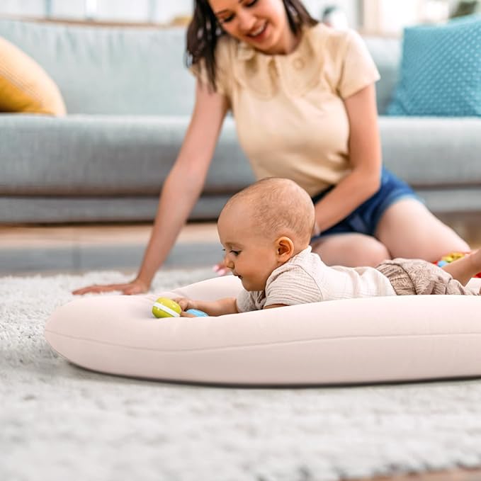 Baby Lounger for Newborn: Skin-Friendly & Breathable for 0-12 Months Infant Tummy Time Playtime & Diaper Changes - Portable & Lightweight Cushion for New Parents