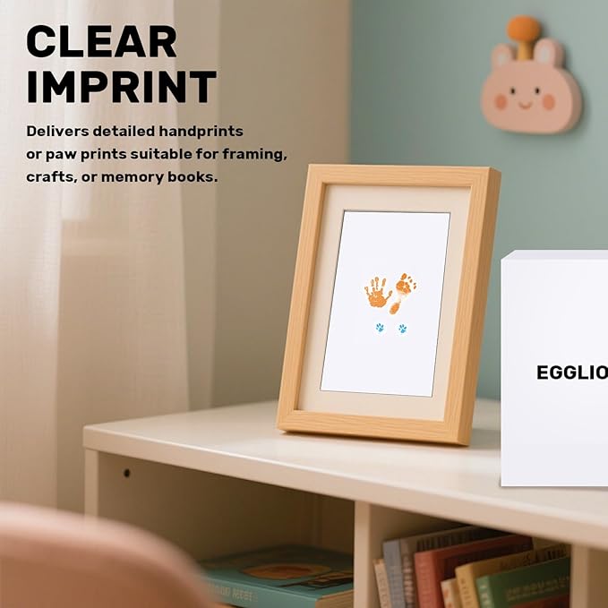 4-Pack Inkless Baby Hand and Footprint Kit with Mess-Free Ink Pad – Baby Safe Ink Pad for Hand, Foot & Paw Prints – Newborn Footprint & Paw Print Kit for Dogs and Cats – 16 Cards(Candy)