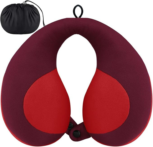 INFANZIA Kids Chin Supporting Travel Neck Pillow, Helps Support Head and Neck, Comfortably Designed for Head, Neck, and Chin Support - Gifts for Toddler/Child/Kids, Red