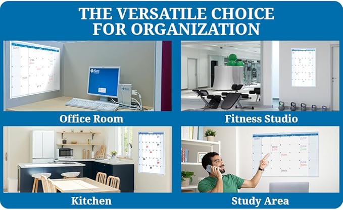 30-Day 1-Month Dry and Wet Erasable Wall Calendar Planner (Vertical 48" x 32", Sky Blue)