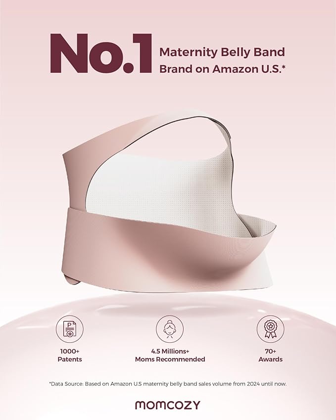 Momcozy Pregnancy Belly Band, CozySupport Ergonest Maternity Belly Band, Invisible Pregnancy Belt for Back, Abdomen, Waist