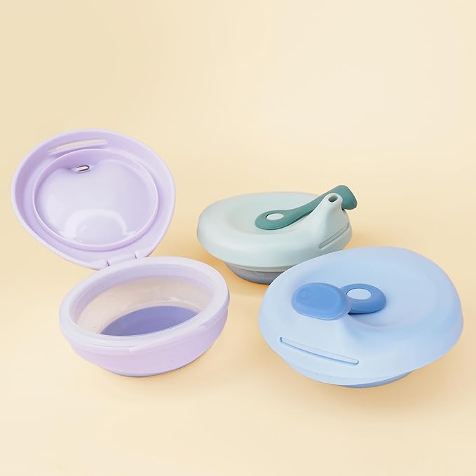 b.box Fill + Feed (Peony) | Reusable Baby Food Pouch | For Babies & Toddlers 4m+ | Silicone/Nylon Pouch, BPA-Free Lid | Dishwasher & Microwave Safe | 110mL (3.7oz, ½ Cup) Capacity