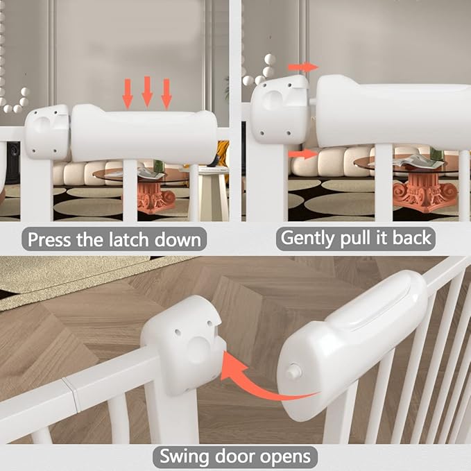 Fairy Baby Extra Wide Baby Gates 71.7-76.3 Inch, Auto Close Child Safety Gates for Stairs Banister Doorways Hallway,Indoor Safety Child Gates for Kids or Pets