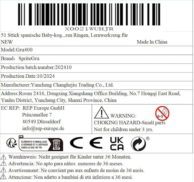 51 PCS Spanish Baby Cognitive Flashcards, Double Sided Printed 7 in 1 Colorful Cards Alphabet, Numbers, Foods, Animals, Shapes, Colors with 2 Reclosable Rings, Learning Tool for Toddlers