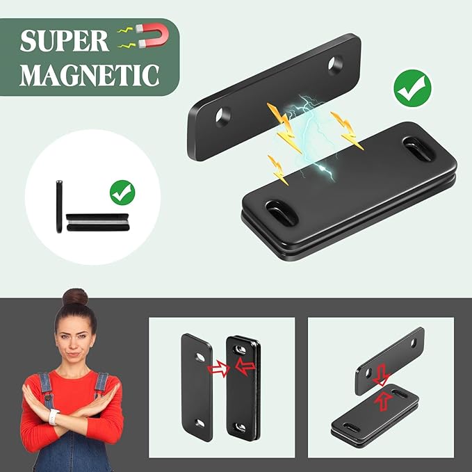 Ultra Thin Cabinet Door Magnets Catch,Magnetic Door Catch,Cabinet Latch Magnetic Closures for Kitchen Closet and Cupboard Wardrobe (White Magnetic 8P)