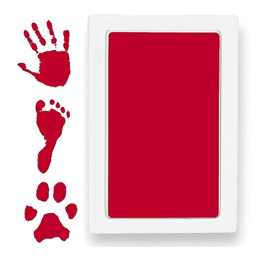 Extra Large Clean Touch Ink Pad for Baby Handprints and Footprints – Inkless Infant Hand & Foot Stamp – Safe for Babies, Doesn’t Touch Skin – Perfect Family Memory or Gift by Tiny Gifts, Red