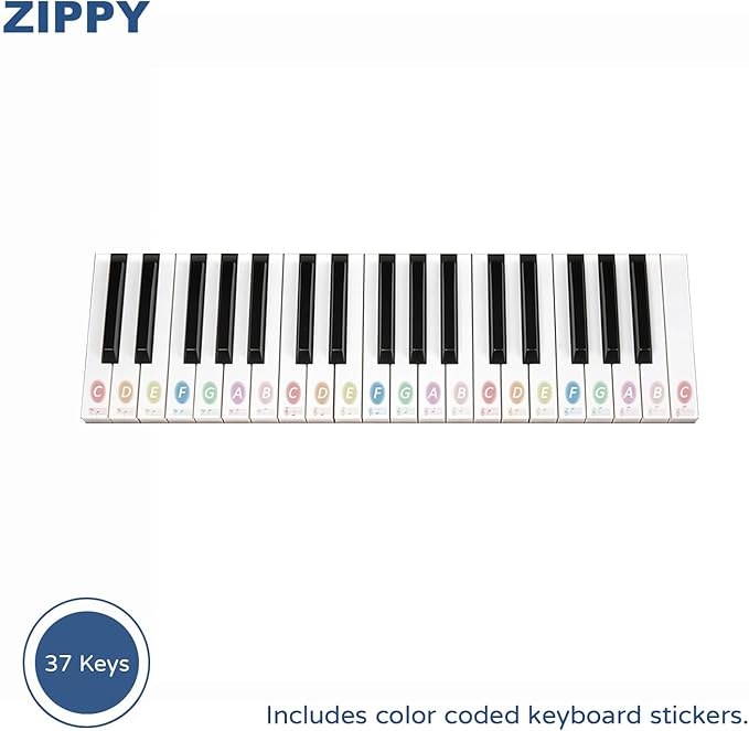 ZIPPY Kids Piano Keyboard, 37 Keys Digital Piano for Kids, Music Educational Instrument Toy, Wood Piano for 3+ Girls and Boys (Black Basic)